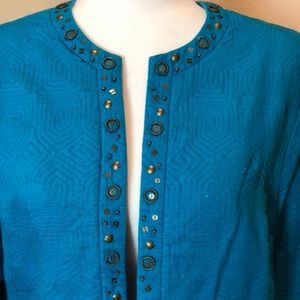 Alfred Dunner Blue Cardigan Jacket size 12